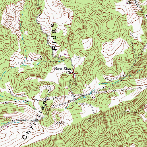 Topographic Map of New Zion School (historical), WV