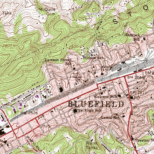 Topographic Map of North Side United Holiness Church, WV