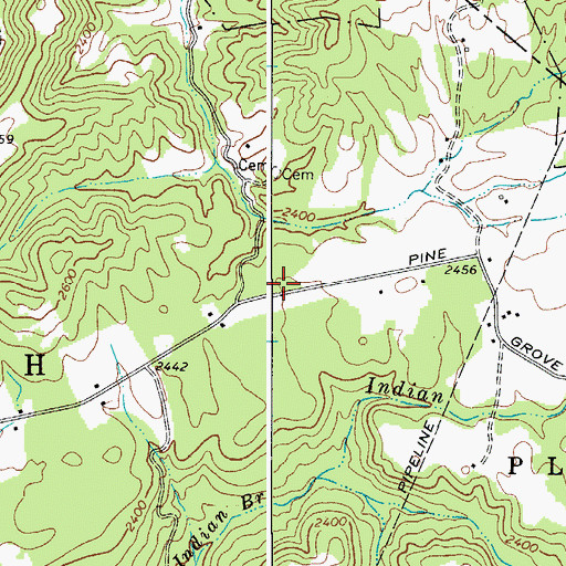 Topographic Map of Pine Grove School (historical), WV