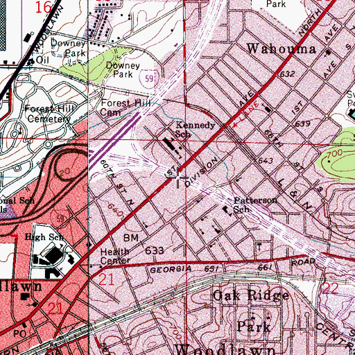 Topographic Map of Interchange 130, AL