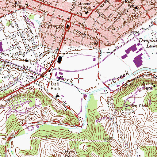 Topographic Map of Princeton Senior High School, WV
