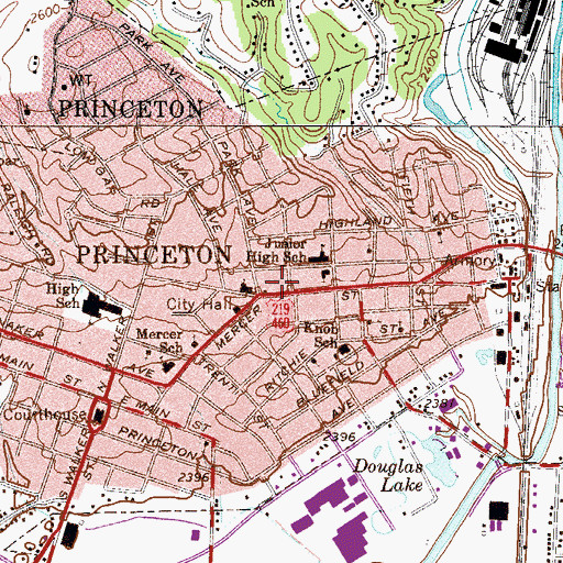 Topographic Map of Princeton Presbyterian Church, WV