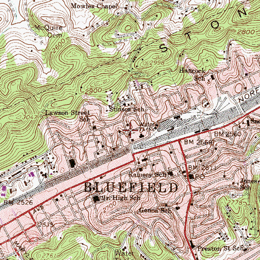 Topographic Map of Refuge Church of Christ, WV