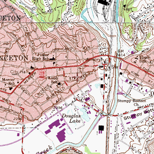 Topographic Map of Sacred Heart Roman Catholic Church, WV