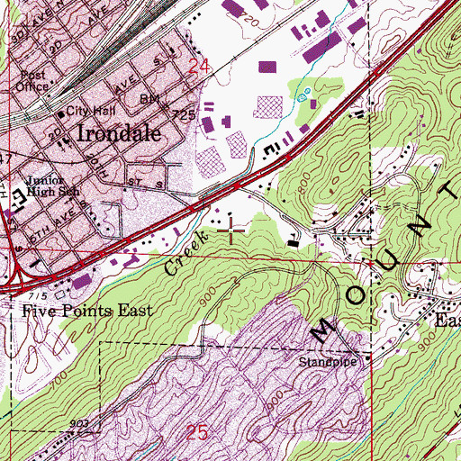 Topographic Map of Interchange 133, AL