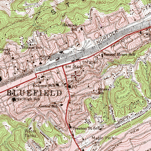 Topographic Map of Scott Street Baptist Church, WV