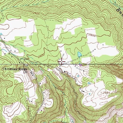 Topographic Map of Scratchgravel School (historical), WV