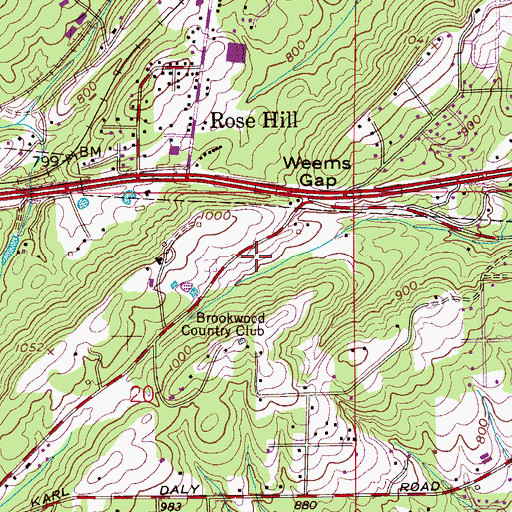 Topographic Map of Interchange 135, AL