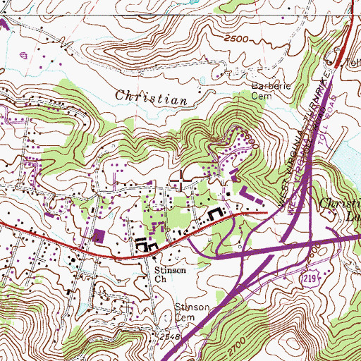 Topographic Map of Stinson School (historical), WV