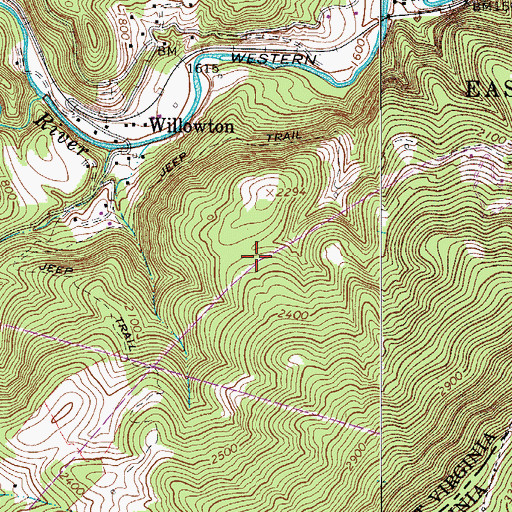 Topographic Map of Thomas School (historical), WV