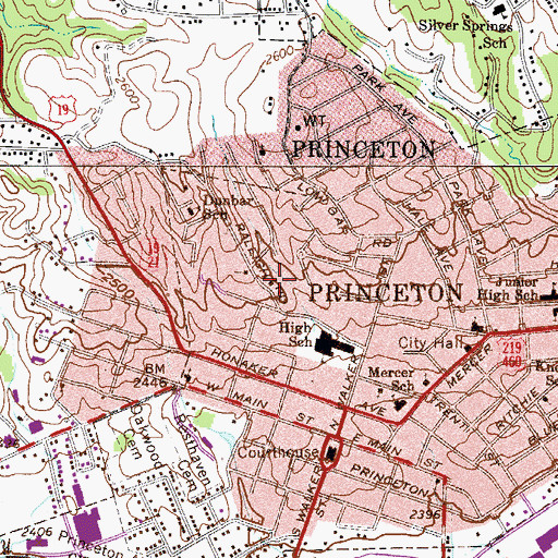 Topographic Map of Websters Methodist Temple, WV