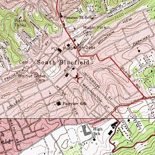 Topographic Map of Westminster Presbyterian Church, WV