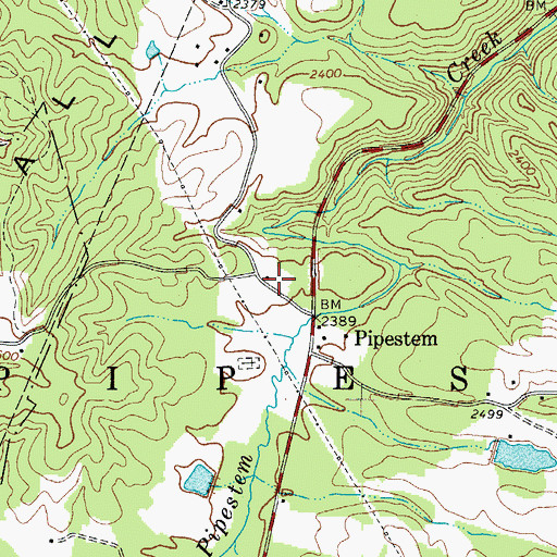 Topographic Map of Pipestem Grade School (historical), WV