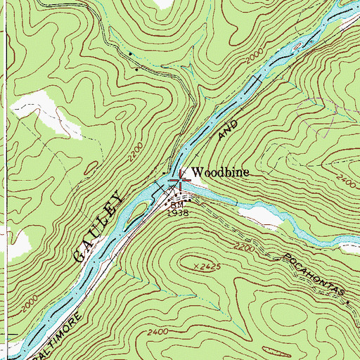 Topographic Map of Cranberry River, WV