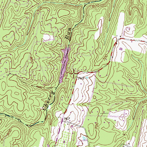 Topographic Map of Sleepy Hollow Lake Dam, WV