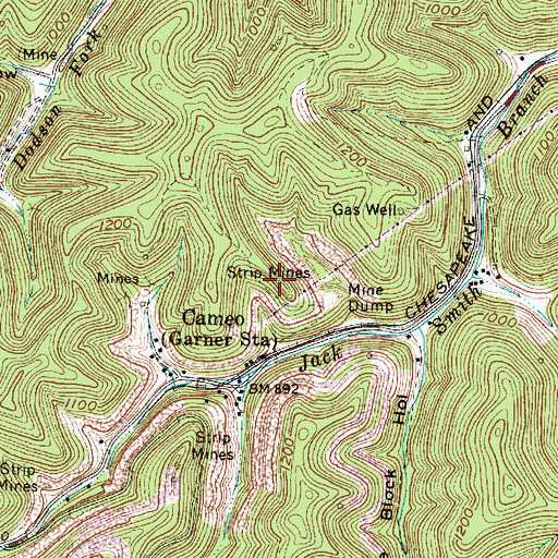 Topographic Map of Jack Smith Branch Refuse Bank Dam, WV