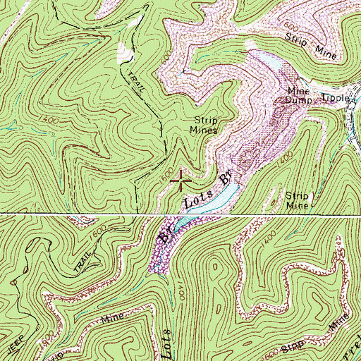 Topographic Map of Big Mountain Slurry Pond, WV