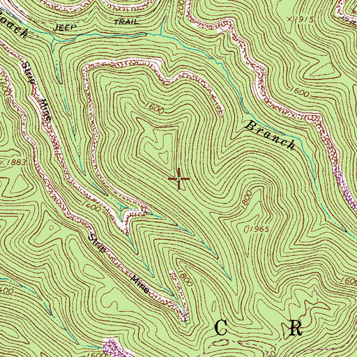 Topographic Map of Pond Fork Impoundment, WV