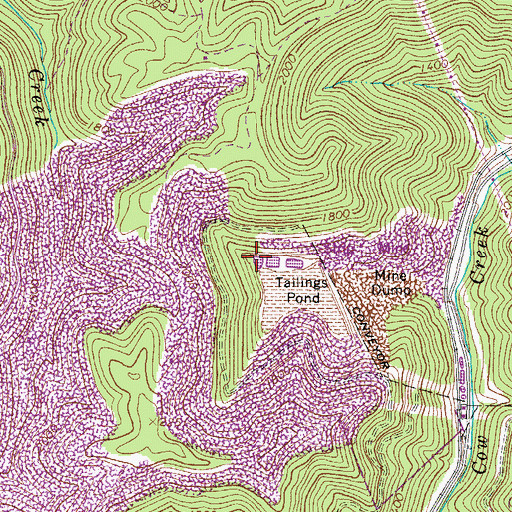 Topographic Map of Rockhouse Branch Refuse Bank Dam, WV