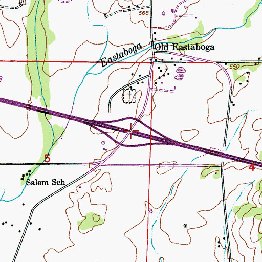 Topographic Map of Interchange 173, AL