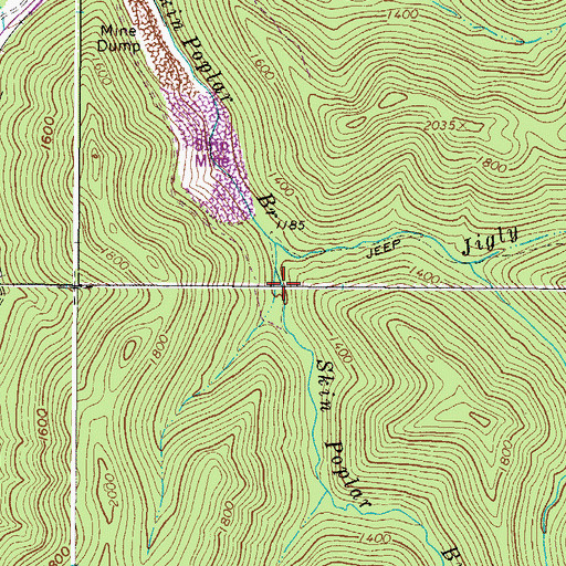 Topographic Map of Skin Poplar Branch Refuse Dump Dam, WV