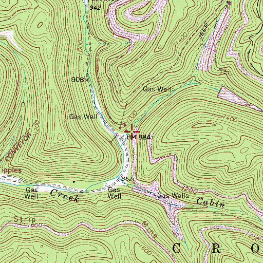 Topographic Map of Road Fork Dam Number 2 Lower, WV