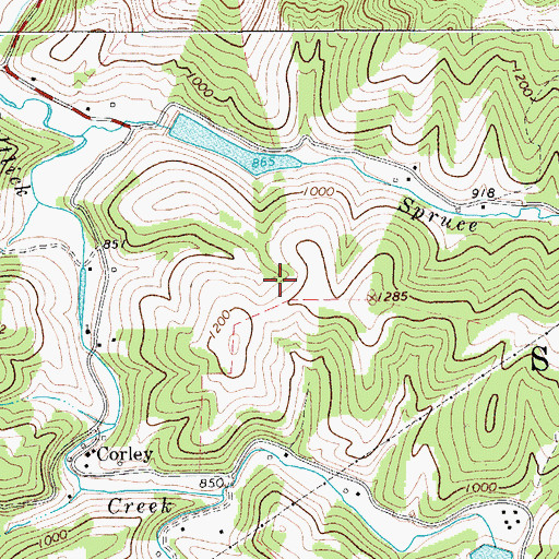 Topographic Map of Saltlick Creek Structure Number Seven Dam, WV