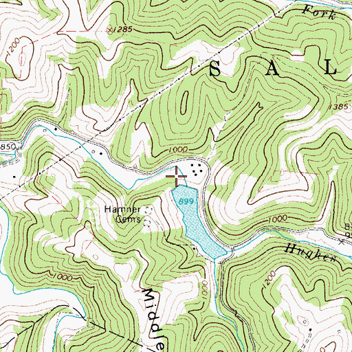 Topographic Map of Saltlick Creek Structure Number Eight Dam, WV