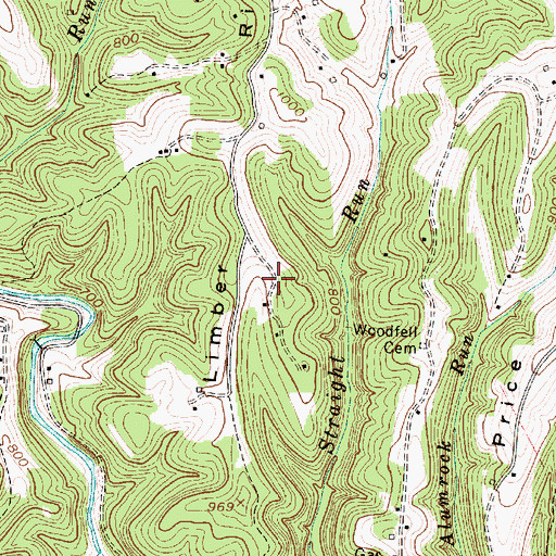 Topographic Map of Saltlick Creek Structure Number Nine Dam, WV