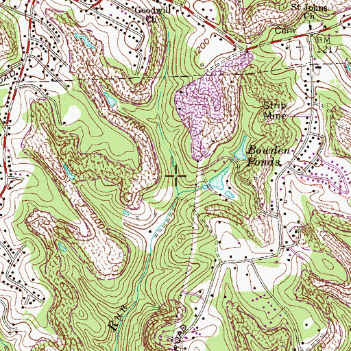 Topographic Map of Memorial Lake Dam, WV