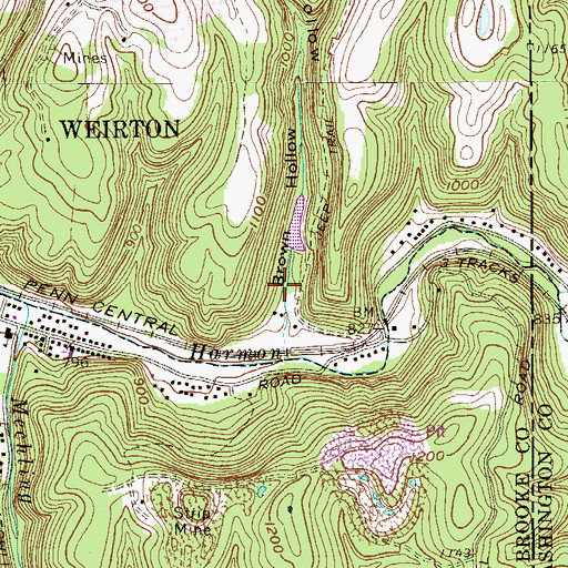 Topographic Map of Harmon Creek Structure Number 13 Dam, WV