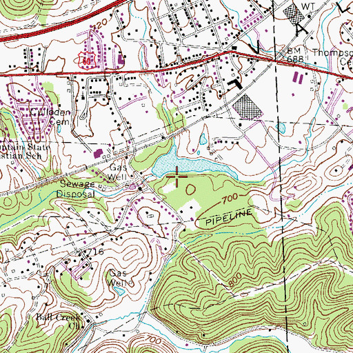Topographic Map of Culloden Water Supply Dam, WV