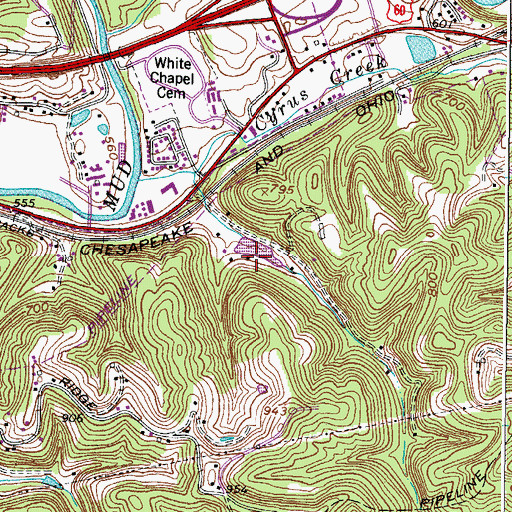 Topographic Map of Lake of Eden Dam, WV