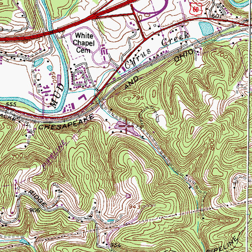 Topographic Map of Lake of Eden, WV