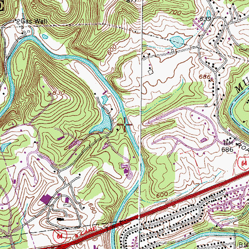 Topographic Map of Melody T Ranch Lake Dam, WV