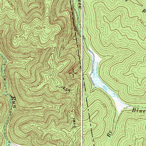 Topographic Map of Union Carbide Lake Number Three Dam, WV