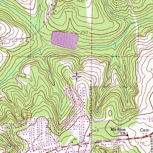 Topographic Map of Alpha Heights, AL