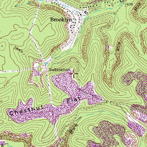 Topographic Map of Coal Run Number One Dam, WV