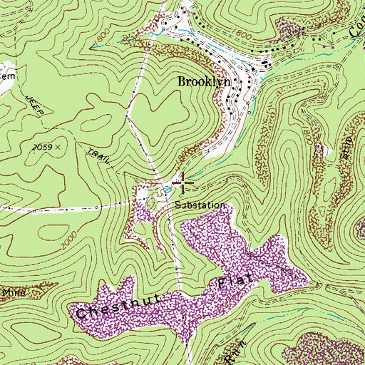 Topographic Map of Coal Run Number Two Dam, WV