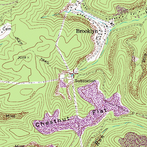 Topographic Map of Coal Run, WV
