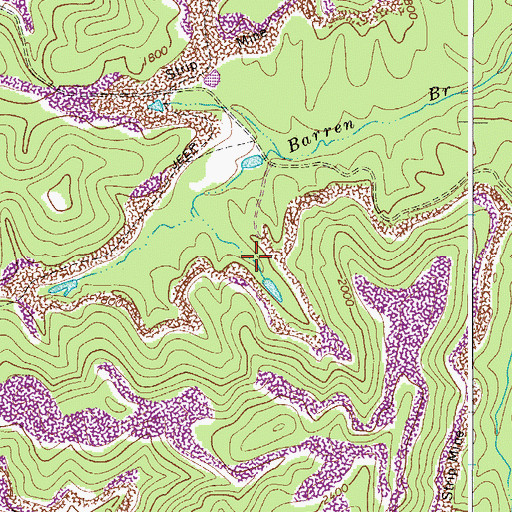 Topographic Map of Unnamed Tributary Barren Branch Dam, WV