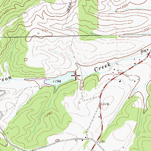 Topographic Map of Patterson Creek Structure One Dam, WV