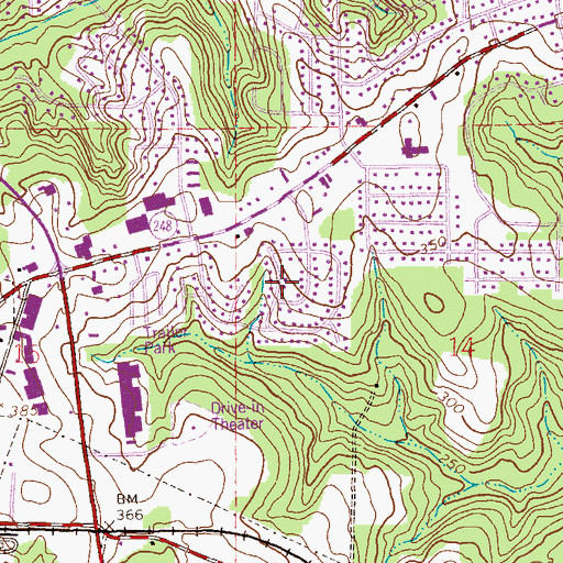 Topographic Map of Brown Subdivision, AL