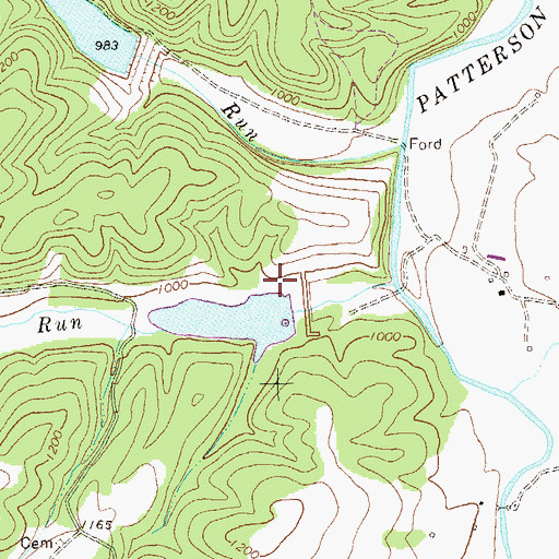 Topographic Map of Patterson Creek Structure 12 Dam, WV