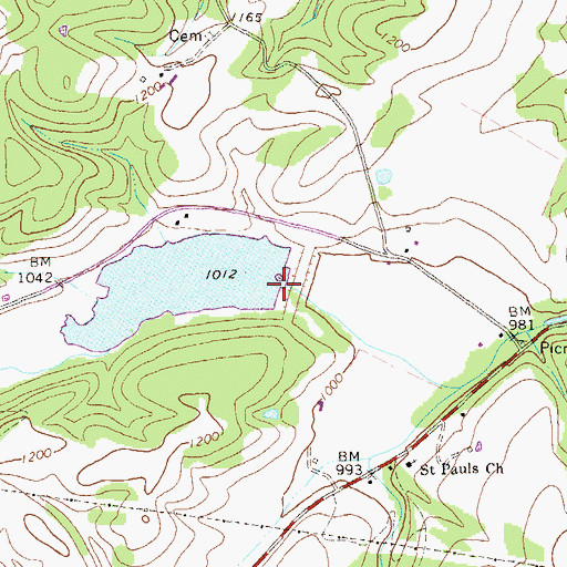 Topographic Map of Patterson Creek Structure 41 Dam, WV