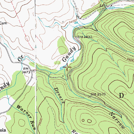 Topographic Map of Narrow Ridge, WV