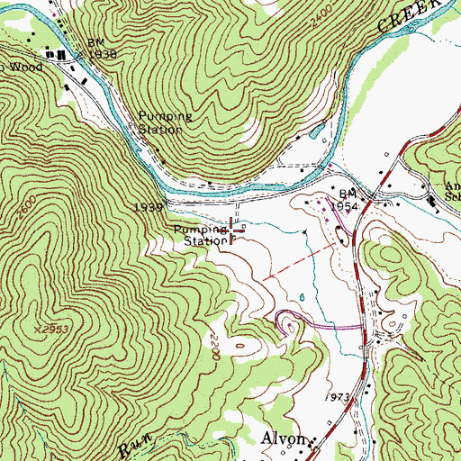 Topographic Map of Alvon Spring Number 1, WV