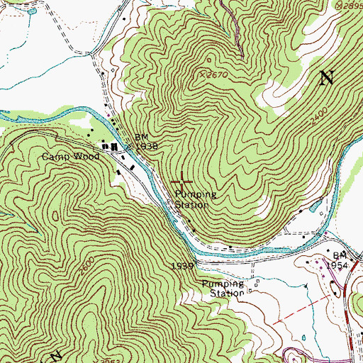 Topographic Map of Anthony Cave Spring, WV