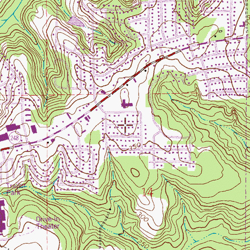 Topographic Map of Chateau Court, AL