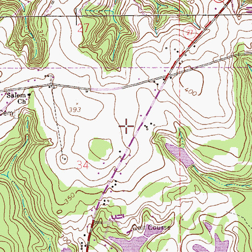 Topographic Map of Clubview Estates, AL